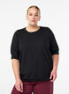 Fein gestrickte Bluse mit kurzen &Auml;rmeln, Schwarz, Model image number 0