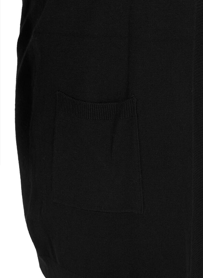Lange Strickjacke aus einer Viskosemischung, Schwarz, Packshot image number 3