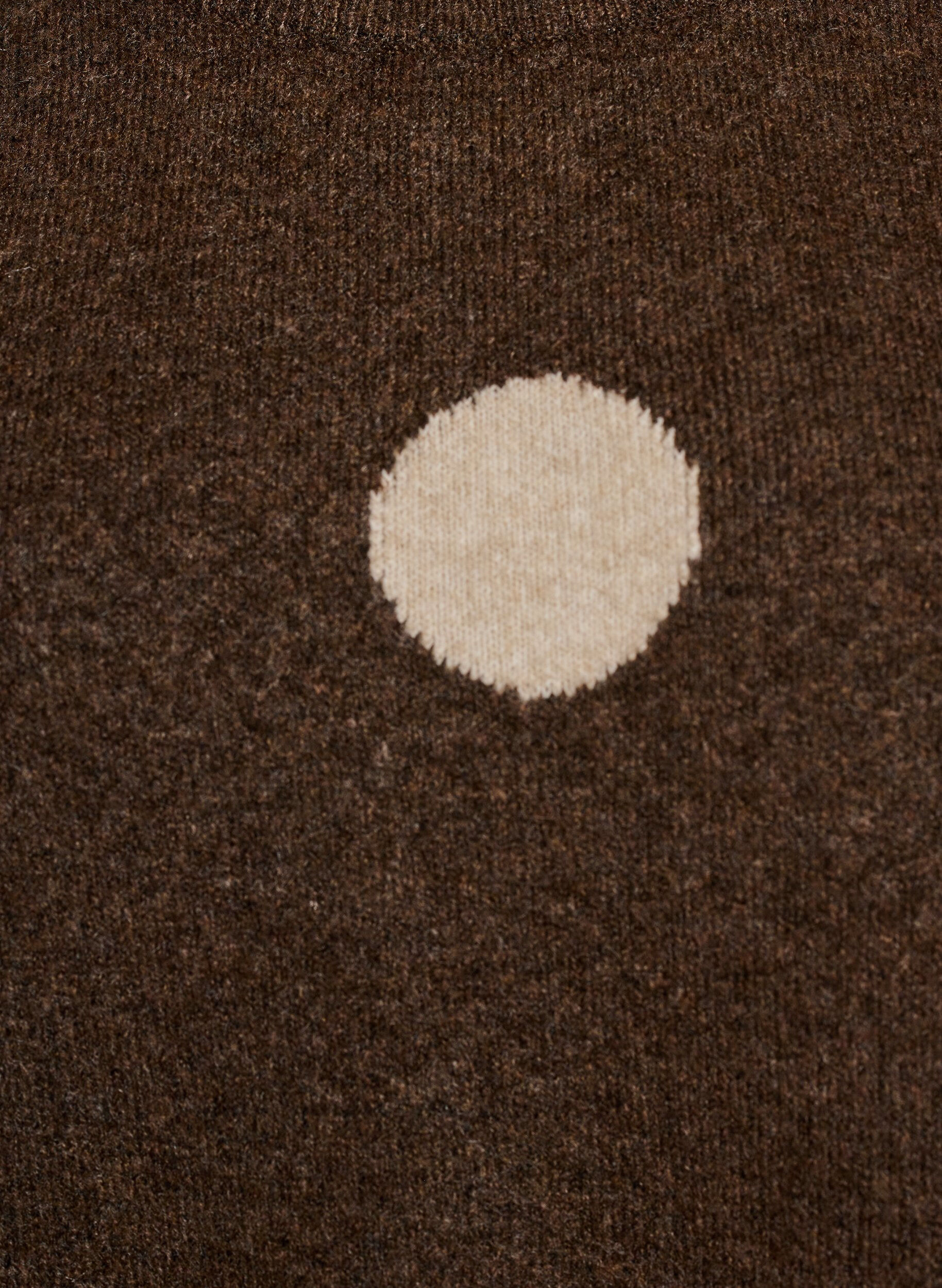 ZizziStrickbluse mit gepunktetem Muster, Braun, Packshot image number 2
