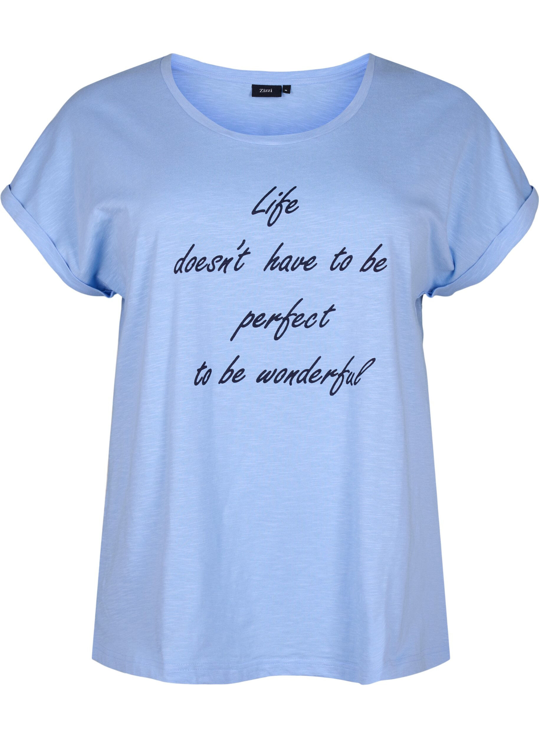 ZizziBedrucktes T-Shirt aus Bio-Baumwolle, Serenityw.Navy Print, Packshot image number 0