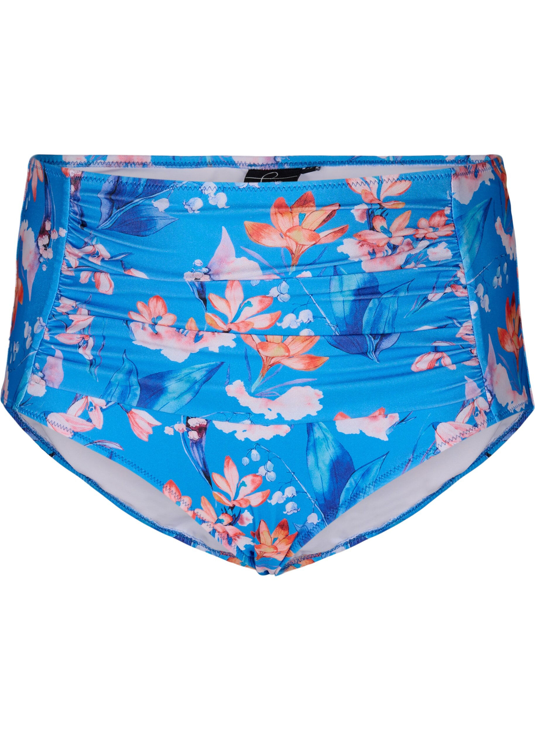 ZizziExtra hoch taillierte Bikini-Hose mit Print, Blau, Packshot image number 0