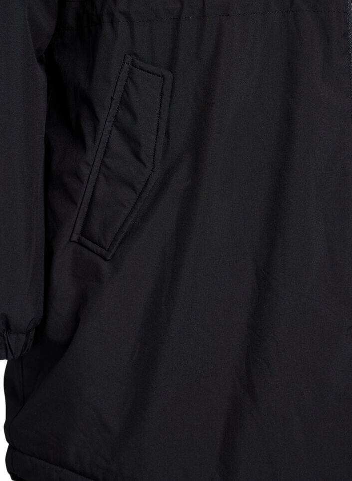 Leichter gepolsterter Parka mit Kapuze, Schwarz, Packshot image number 3