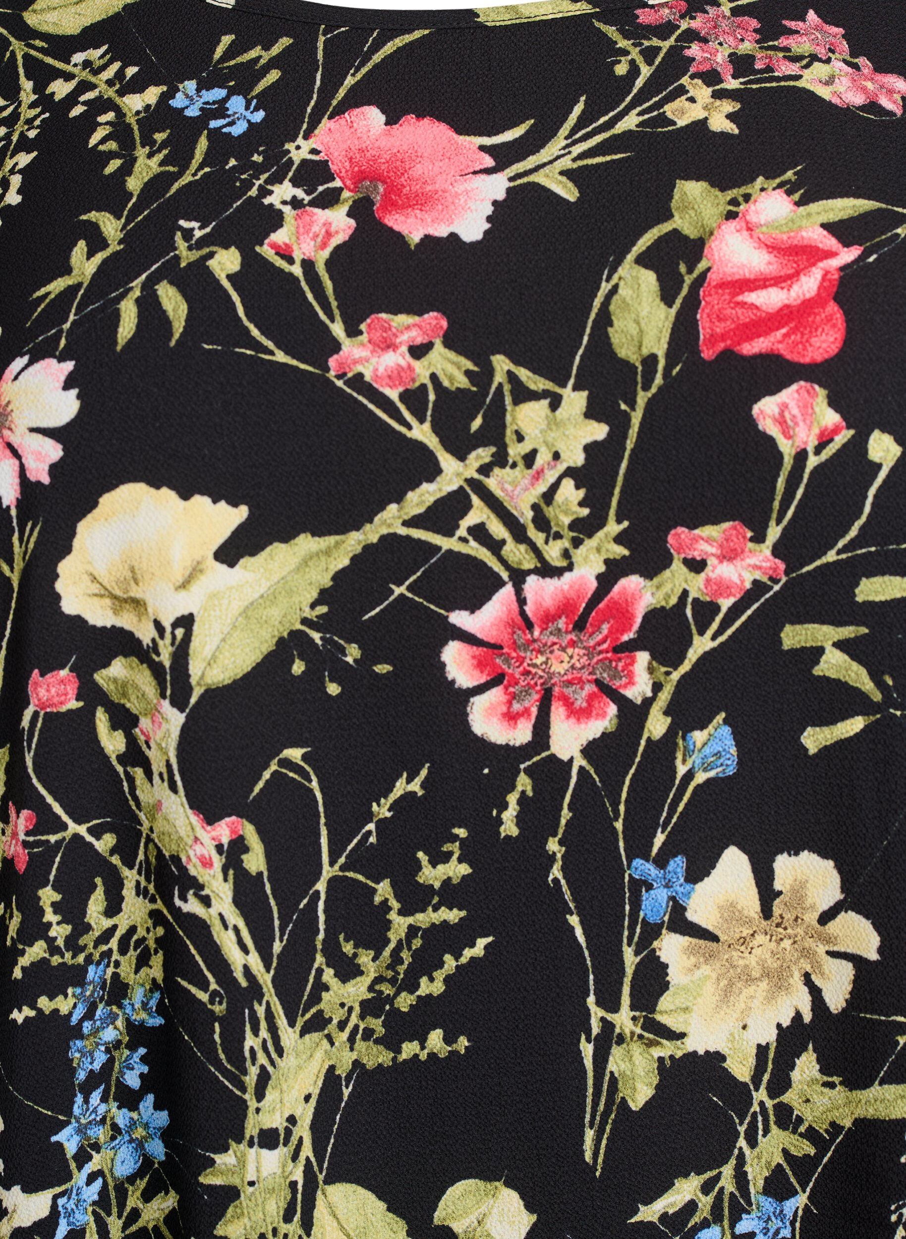 ZizziKleid mit Aufdruck und kurzen &Auml;rmeln, Schwarz, Packshot image number 2