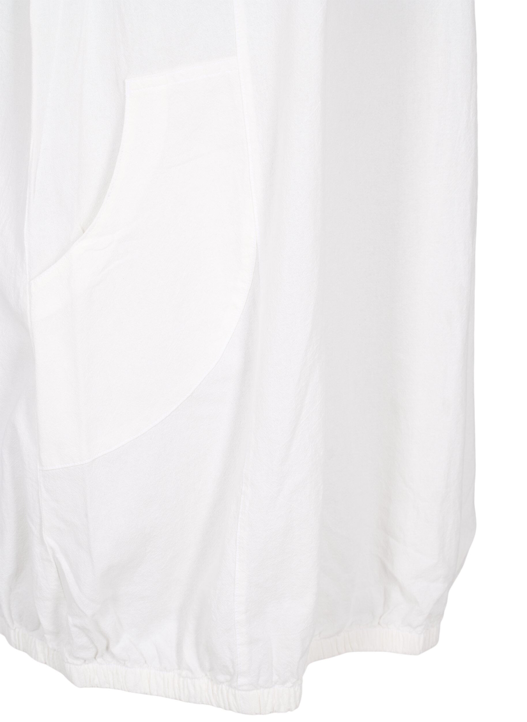 ZizziKurzarm Kleid aus Baumwolle, Wei&szlig;, Packshot image number 3