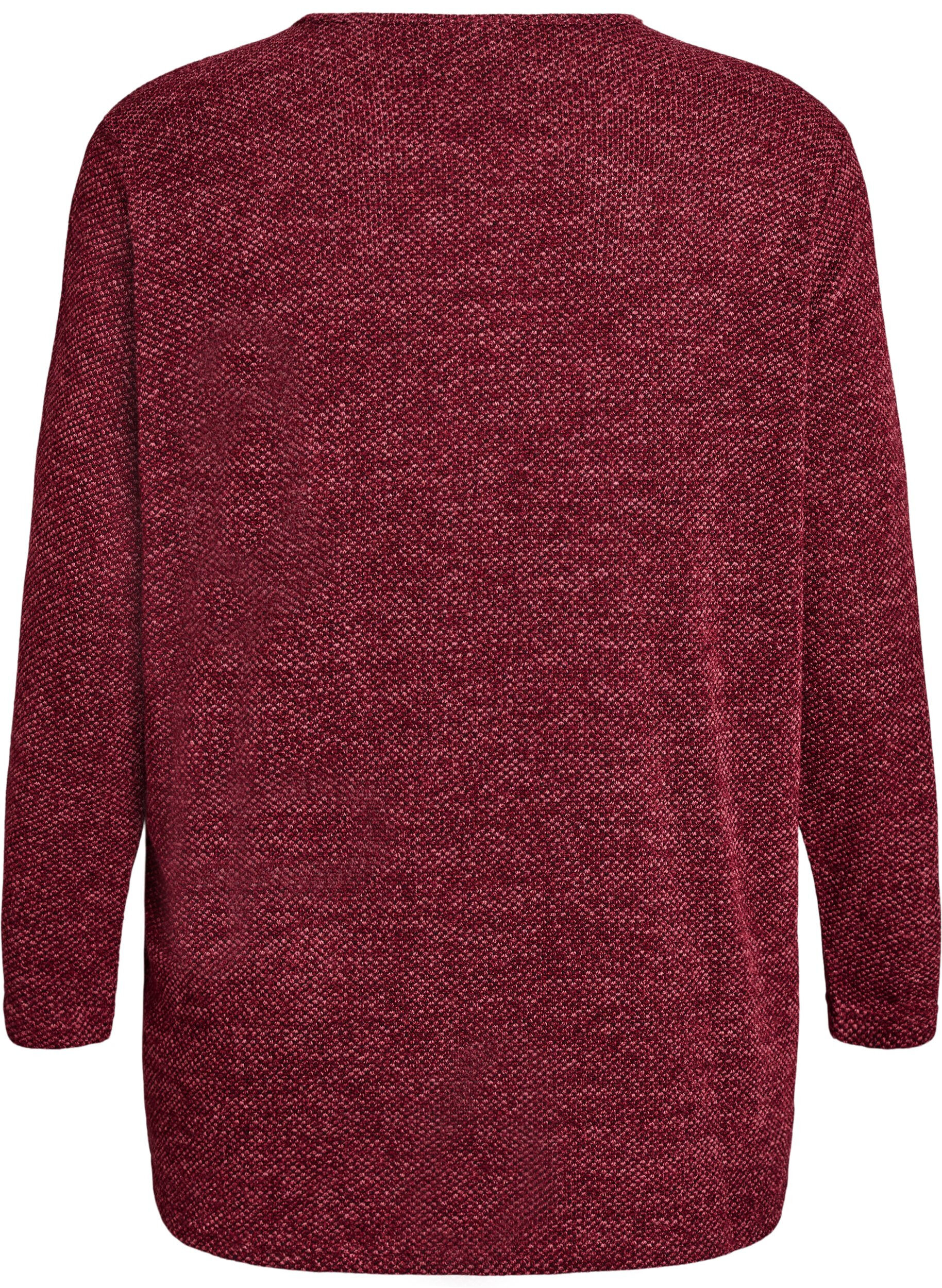 ZizziLang&auml;rmelige Bluse mit Struktur, Dunkles Bordeaux, Packshot image number 1