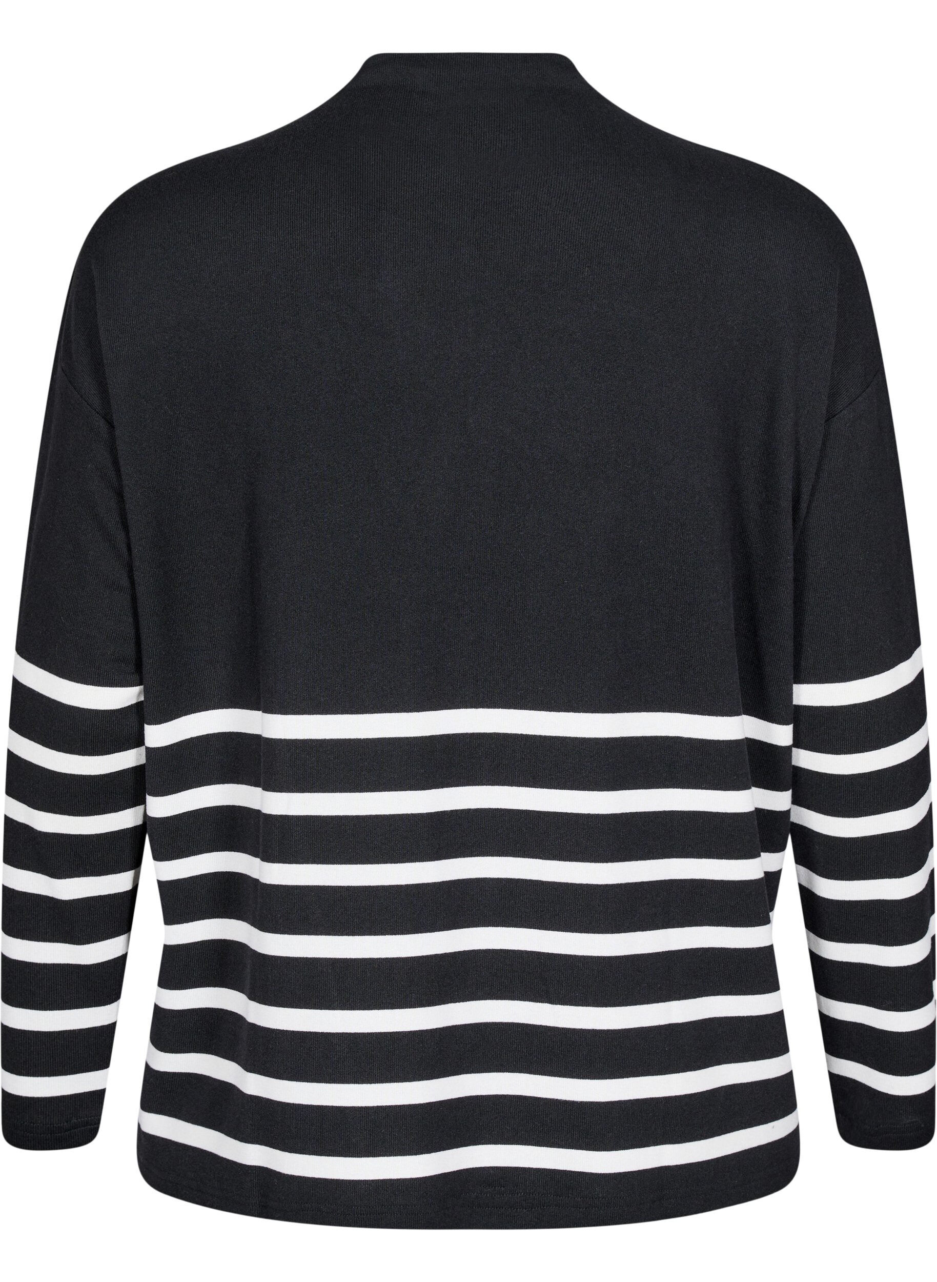 ZizziBluse mit Stehkragen und langen &Auml;rmeln, Schwarz, Packshot image number 1