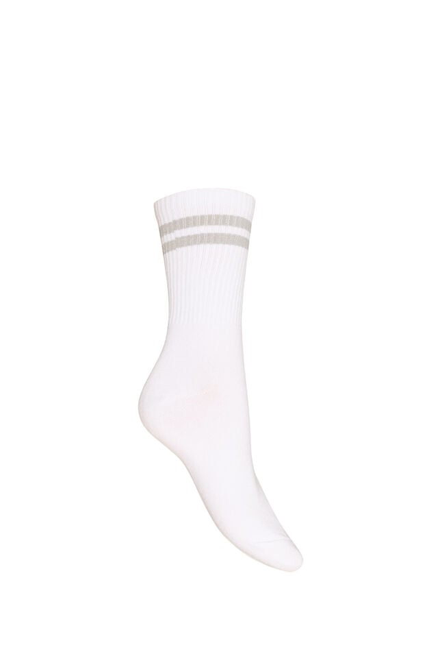 Gestreifte Socken aus Baumwolle, Wei&szlig;, Packshot image number 1