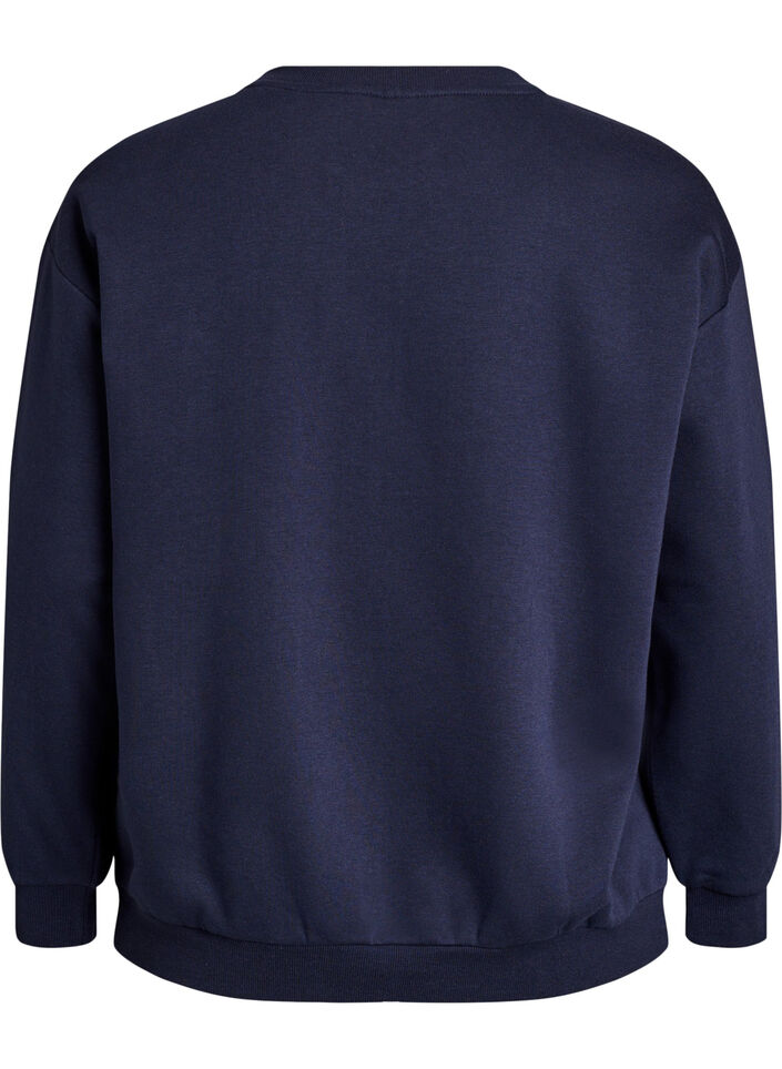 Sweatshirt mit Statement-Detail, Blau, Packshot image number 1