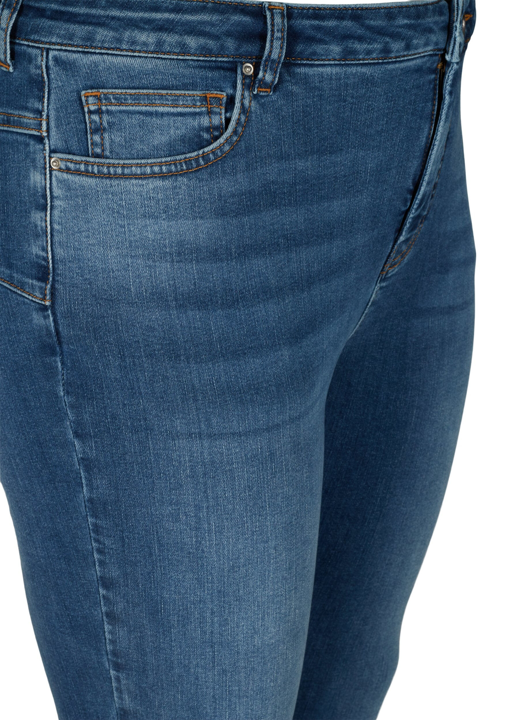 ZizziHochtaillierte Amy Jeans mit Push-Up, Blue denim, Packshot image number 2