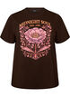 T-Shirt aus Bio-Baumwolle mit Frontprint, Braun, Packshot image number 0