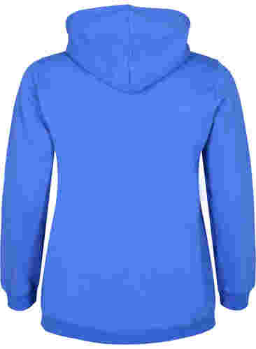 Sweatshirt mit Kapuze und Textprint, Dazzling Blue, Packshot image number 1