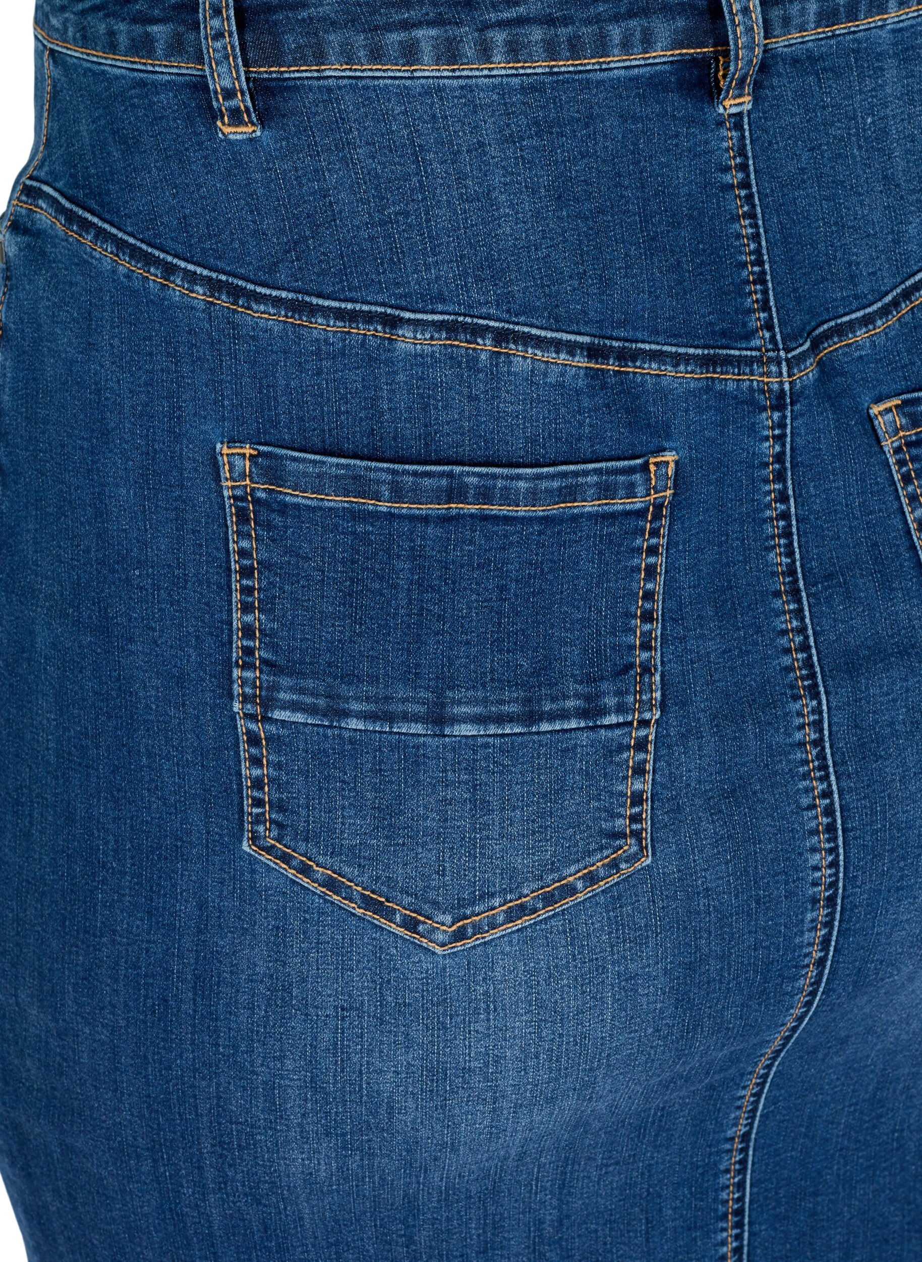 ZizziDenim Midirock mit Schlitz, Blau, Packshot image number 3