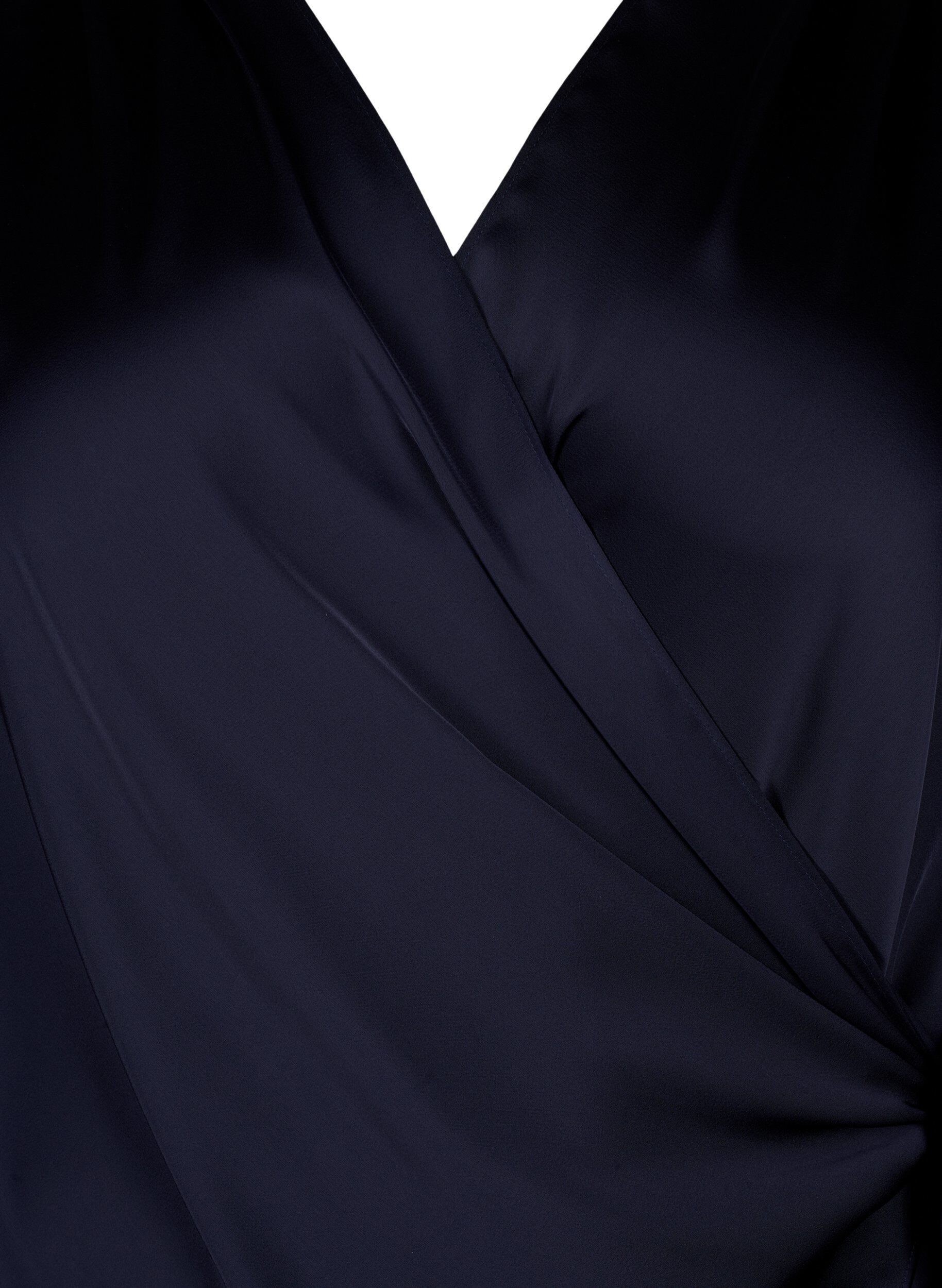 Zizzi Partybluse aus Satin in Wickeloptik, Night Sky, Packshot image number 2
