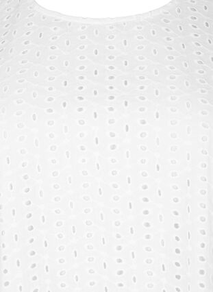 Bluse mit Puffärmeln und Spitzenmuster, Bright White, Packshot image number 2
