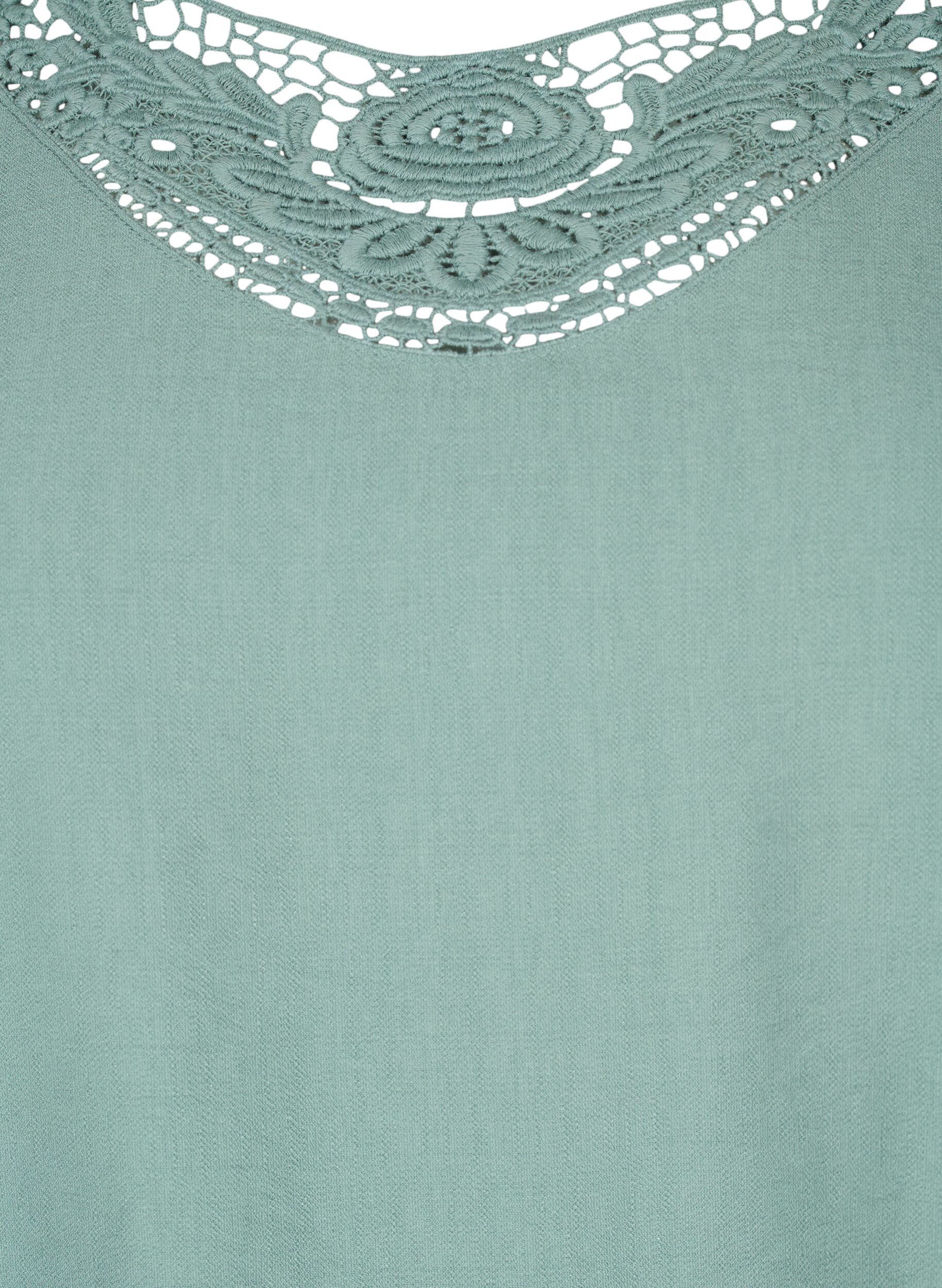 ZizziBluse aus Viskose mit H&auml;keldetails, Chinois Green, Packshot image number 2