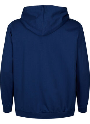 Sweatshirt mit Kapuze und Aufdruck, Medieval Blue, Packshot image number 1