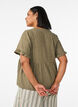 Bluse aus Leinen und Viskose mit V-Ausschnitt und Knopfverschluss, Gr&uuml;n, Model image number 2