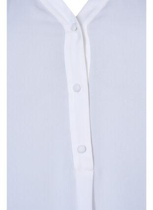 Bluse mit langen Ärmeln und Knopfverschluss, Bright White, Packshot image number 2