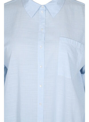 Gestreiftes Schlafshirt aus Baumwolle, White w. Blue Stripe, Packshot image number 2
