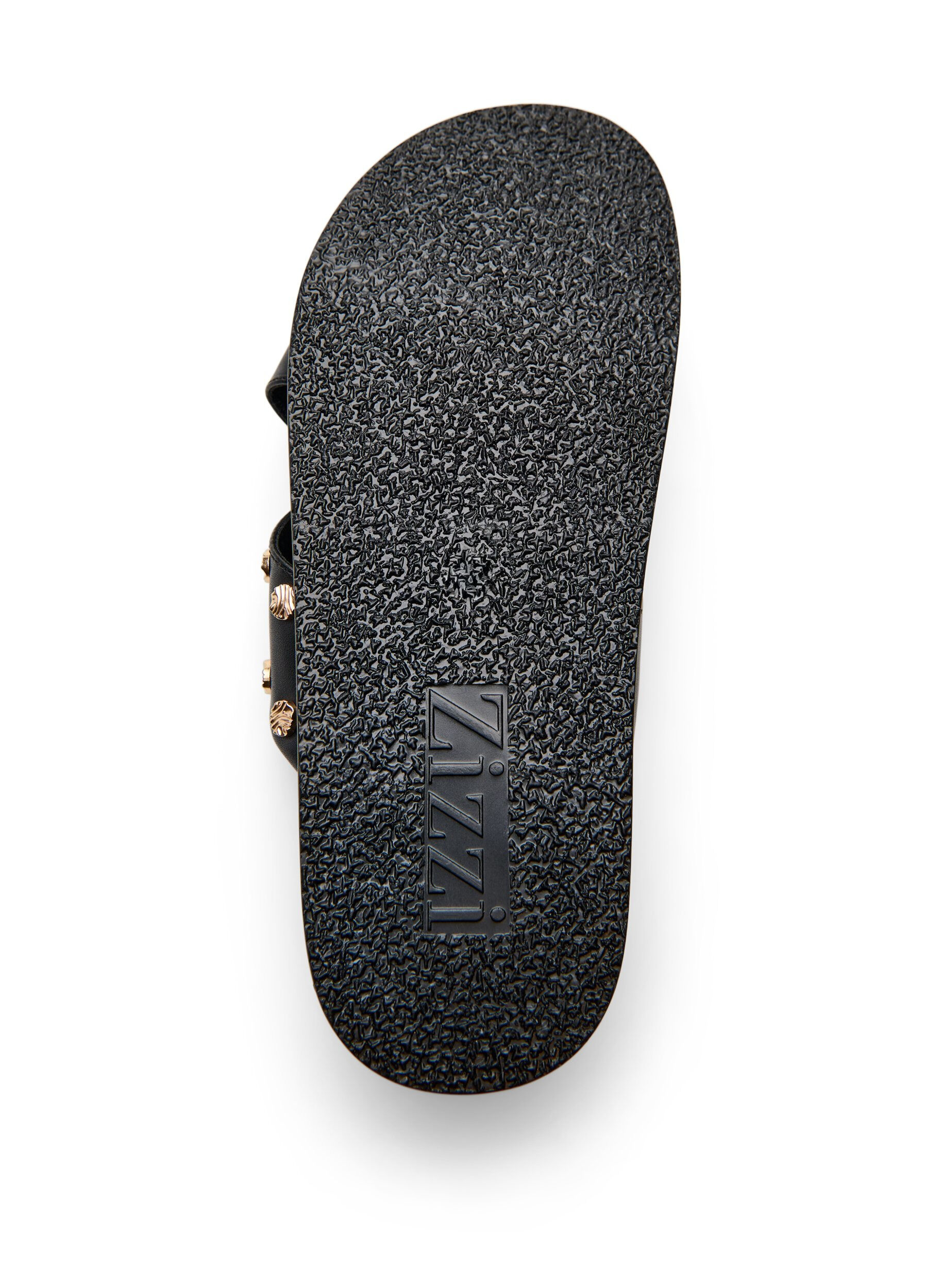 ZizziSandale mit &uuml;berkreuzten Riemen und Ziernieten, Schwarz, Packshot image number 4