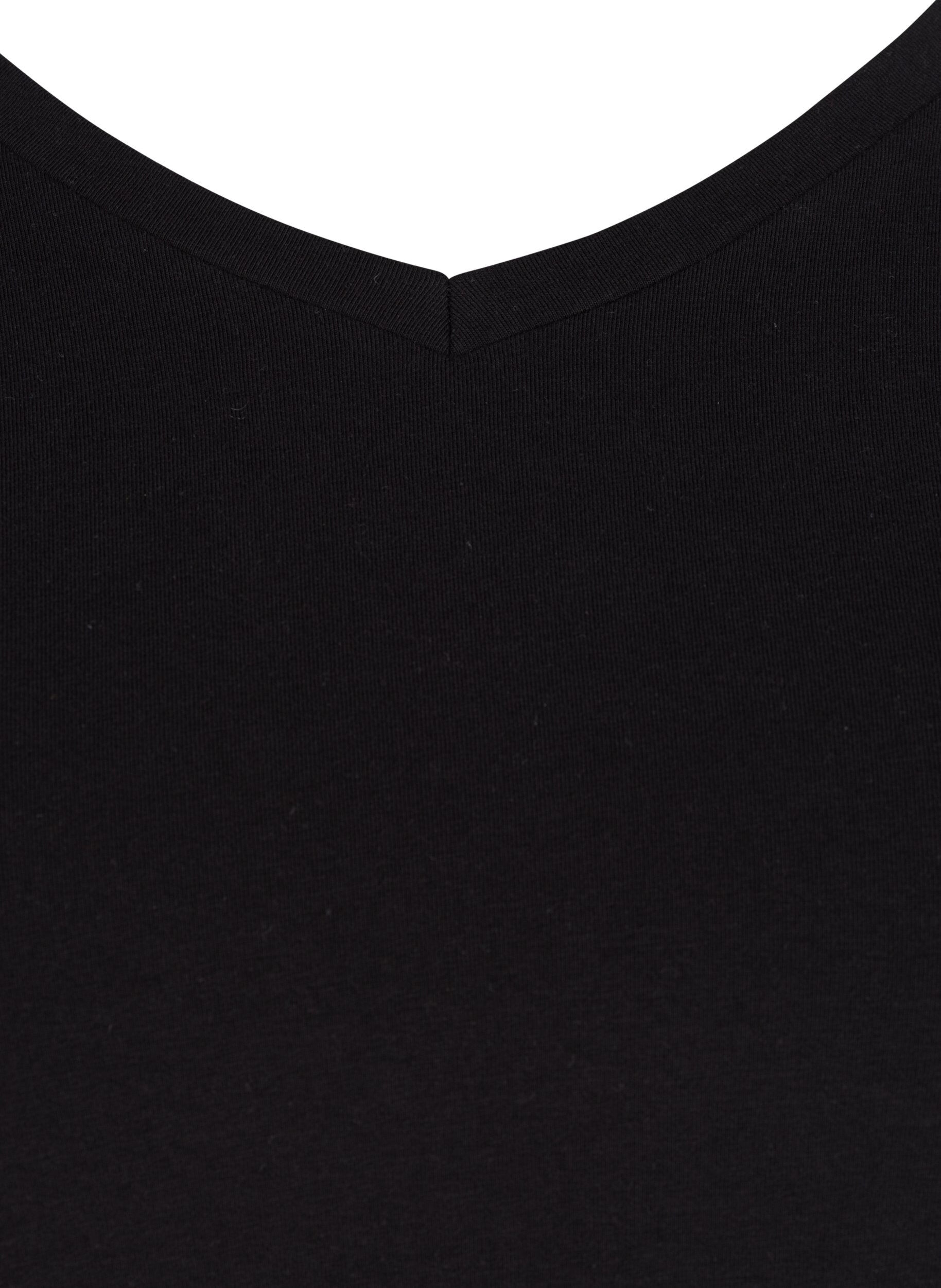 ZizziEinfarbiges basic T-Shirt aus Baumwolle, Schwarz, Packshot image number 2