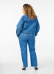 Gemma Jeans mit hoher Taille und Strasssteinen, Blau, Model image number 1