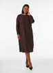 Midikleid mit gewellter Struktur und langen &Auml;rmeln, Braun, Model image number 0