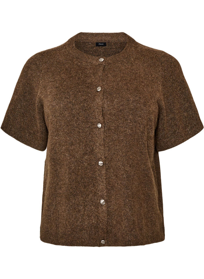 Strickjacke mit kurzen &Auml;rmeln, Braun, Packshot