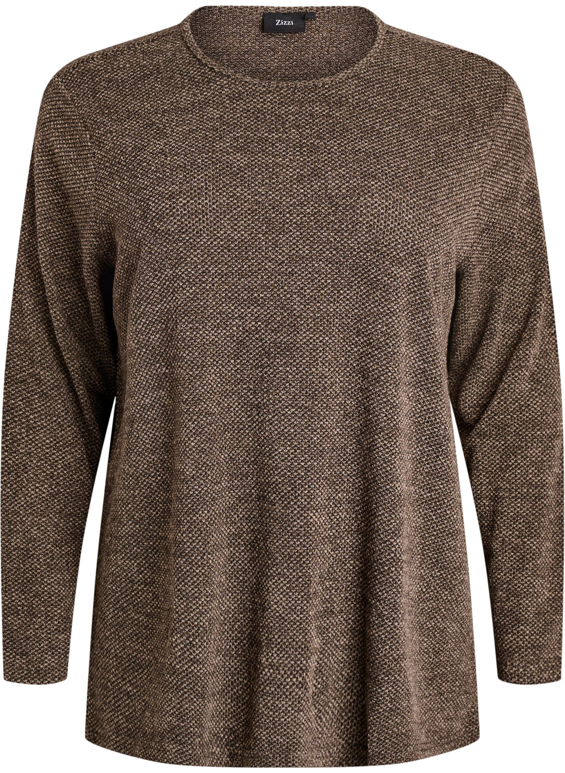 Lang&auml;rmelige Bluse mit Struktur