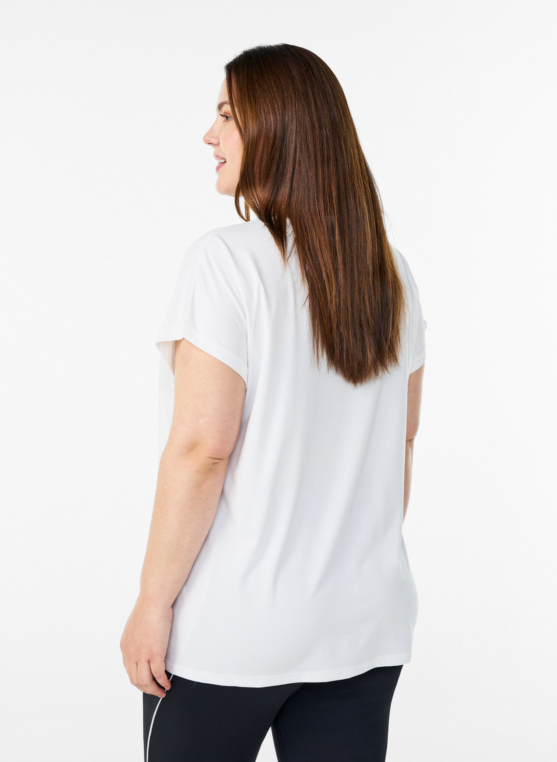 ZizziEinfarbiges Trainings-T-Shirt, Wei&szlig;, Model image number 2