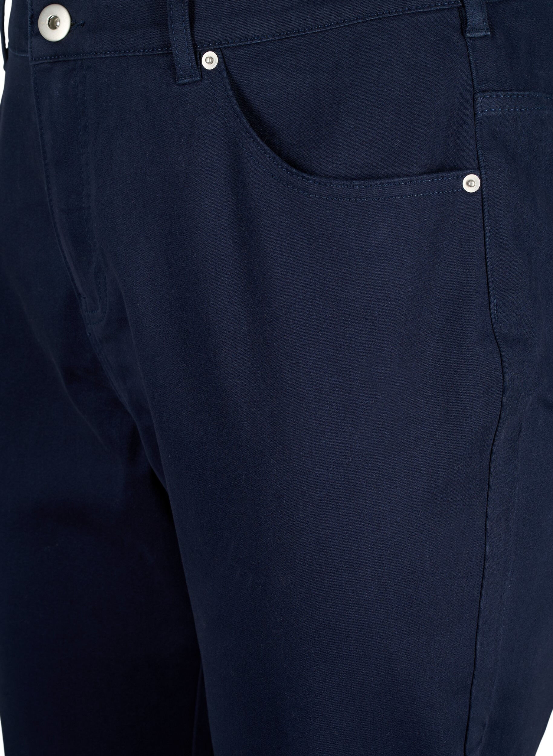 Zizzi Caprihosen mit hohem Bund und Lochstickerei, Night Sky, Packshot image number 2