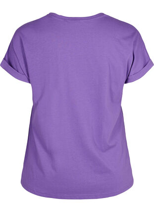 Kurzärmeliges T-Shirt aus Baumwollmischung, Deep Lavender, Packshot image number 1