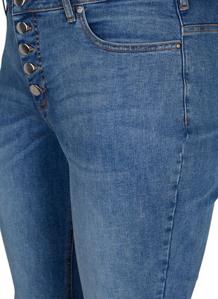 Sanna Jeans mit super schmaler Passform und Knopfverschluss, Blue denim, Packshot image number 2