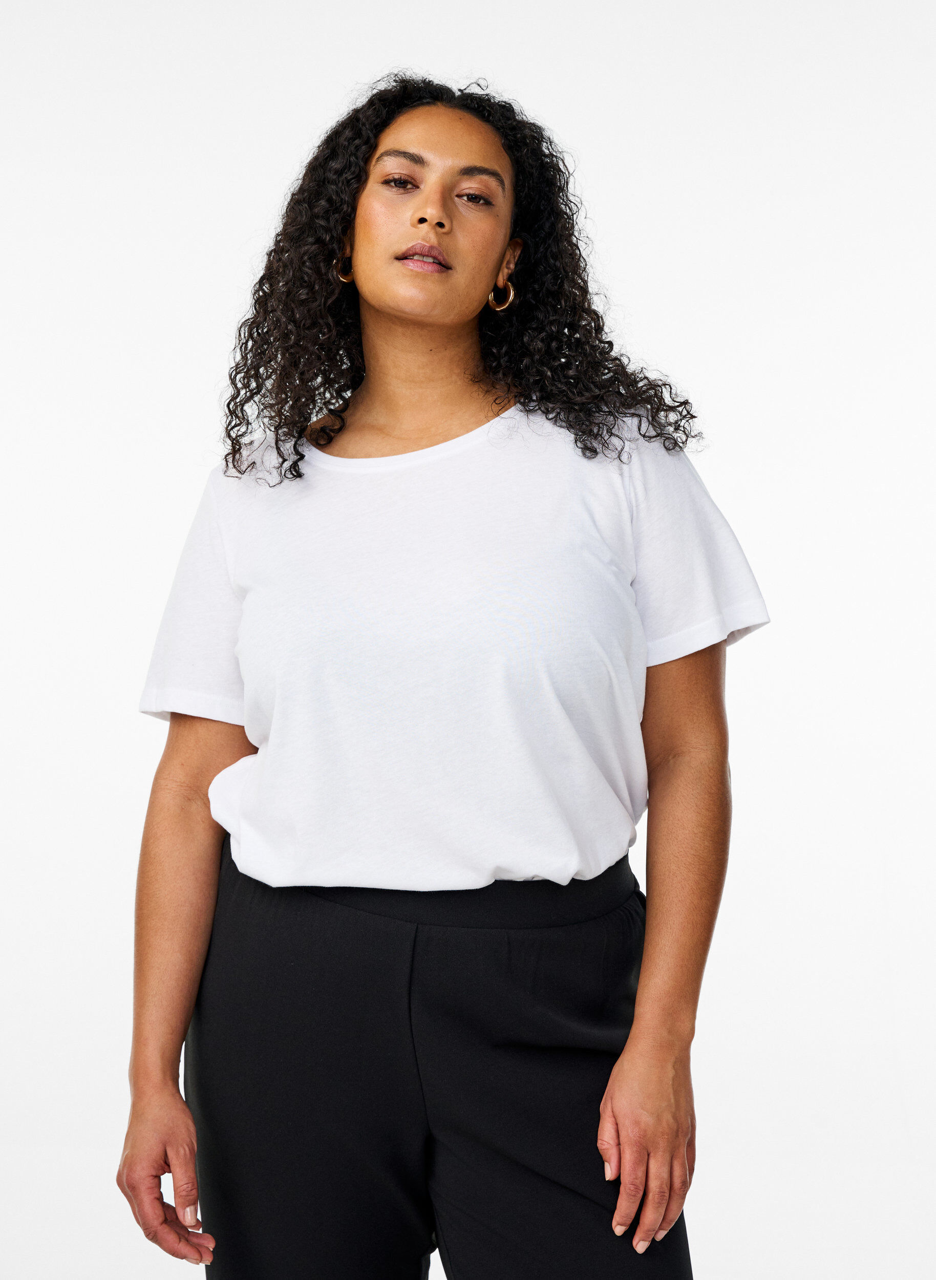 ZizziFLASH - 2er-Pack T-Shirts mit Rundhalsausschnitt, Black/White, Model image number 0