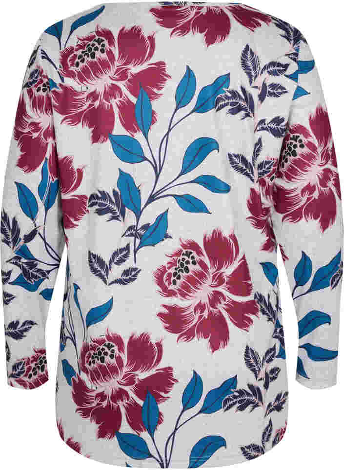 Geblümte Bluse mit langen Ärmeln, LGM Flower AOP, Packshot image number 1