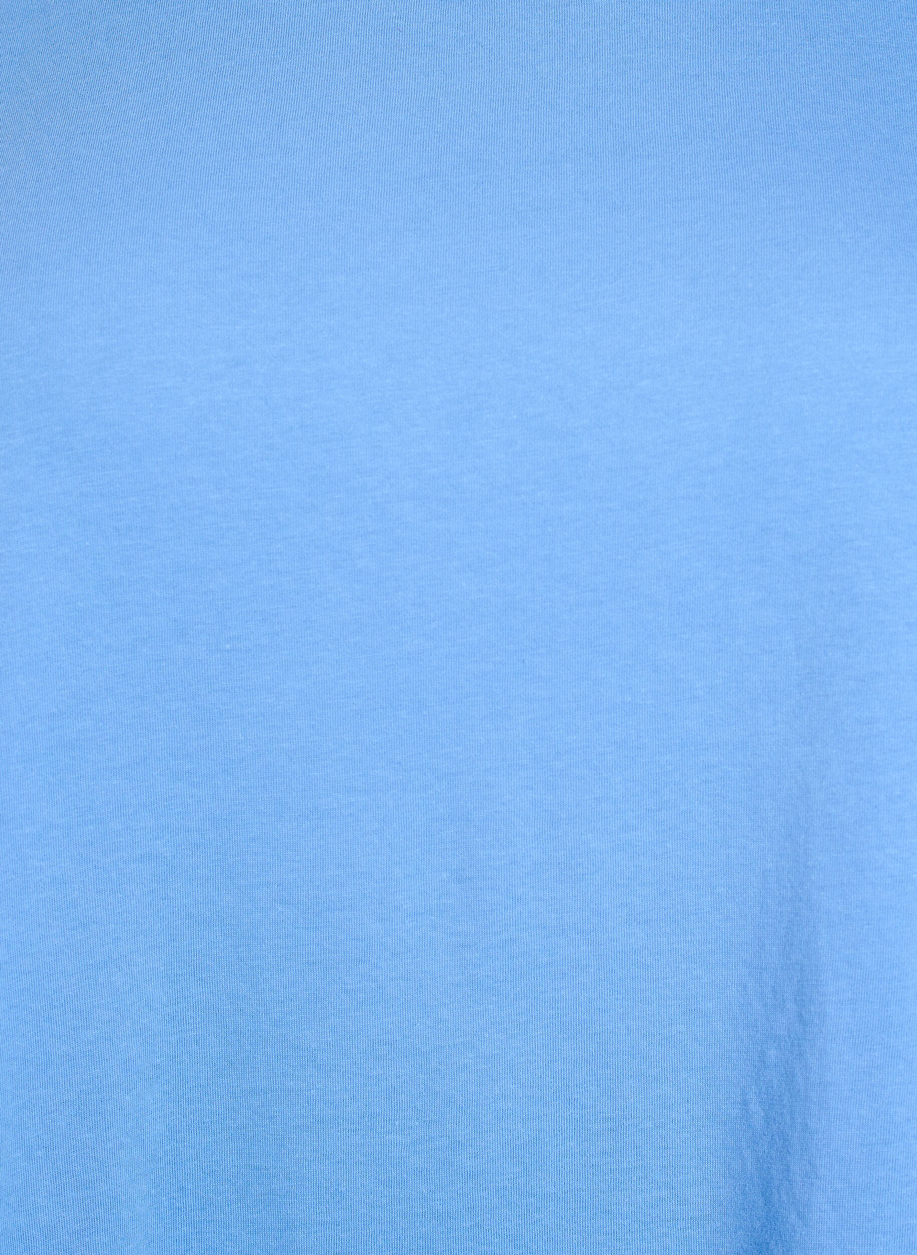 ZizziKurz&auml;rmeliges T-Shirt aus einer Baumwollmischung, Blau, Packshot image number 2