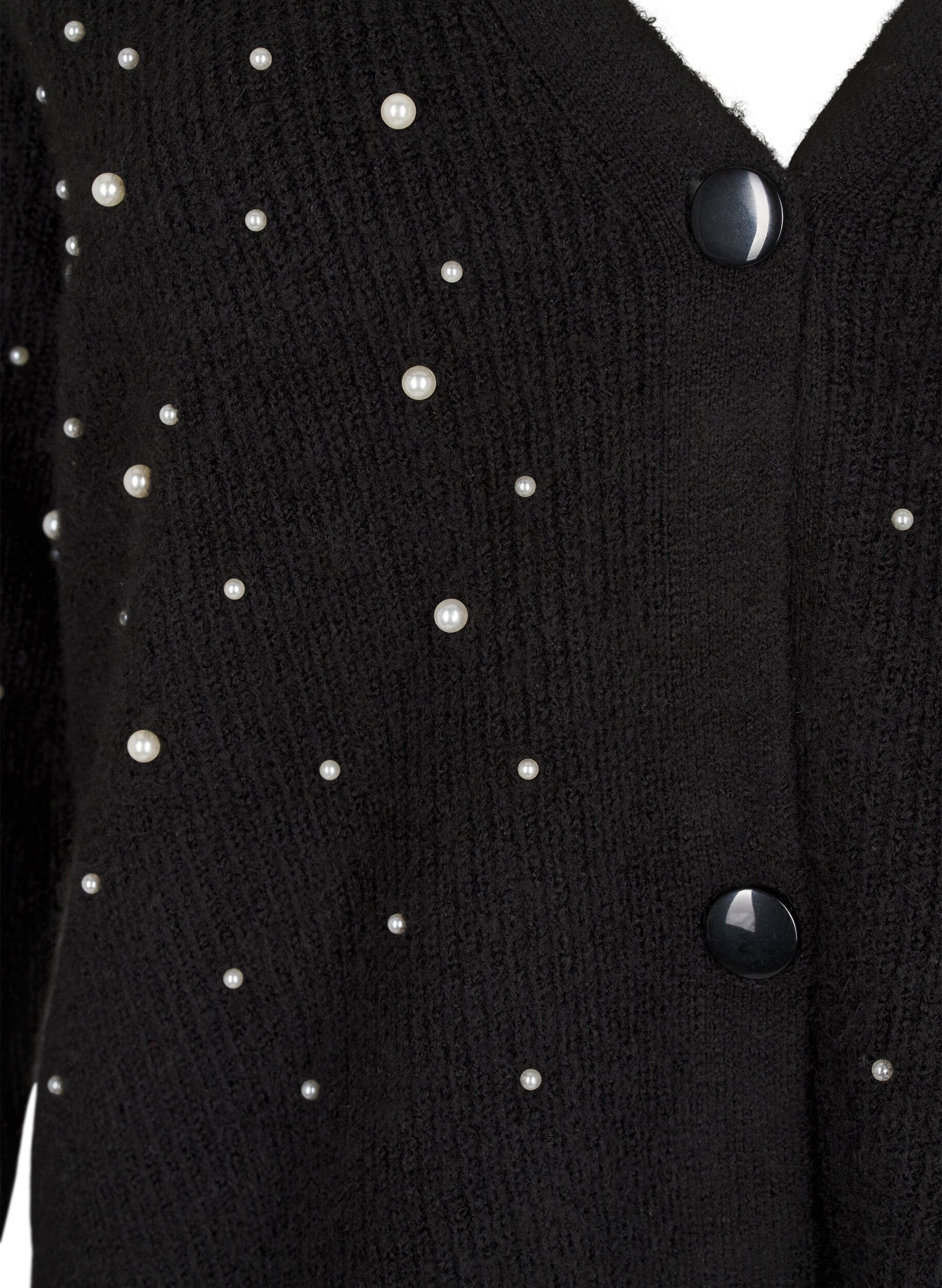 ZizziStrickjacke mit Perlen, Black White Pearls, Packshot image number 2