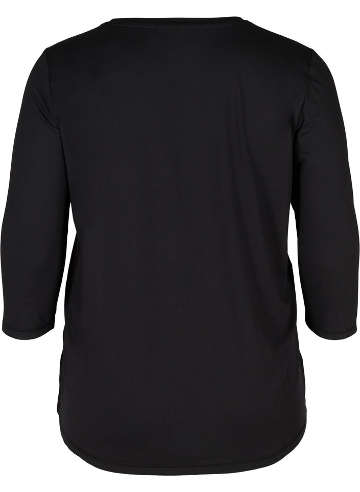 Trainingsshirt mit 3/4-&Auml;rmeln, Schwarz, Packshot