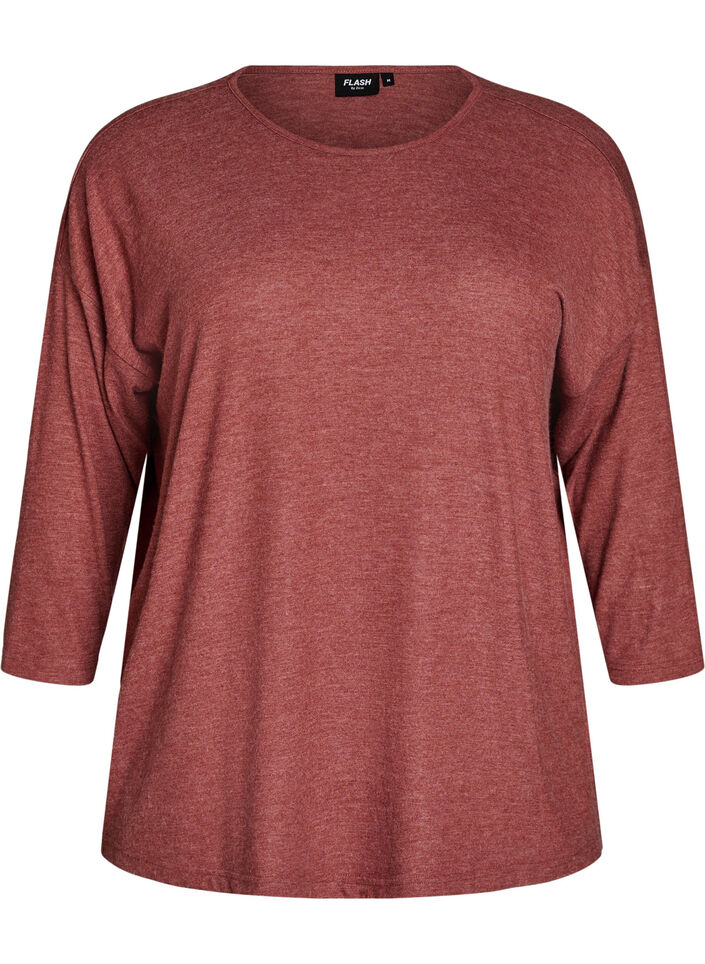 Bluse aus Jersey mit 3/4-&Auml;rmeln, Rot, Packshot image number 0