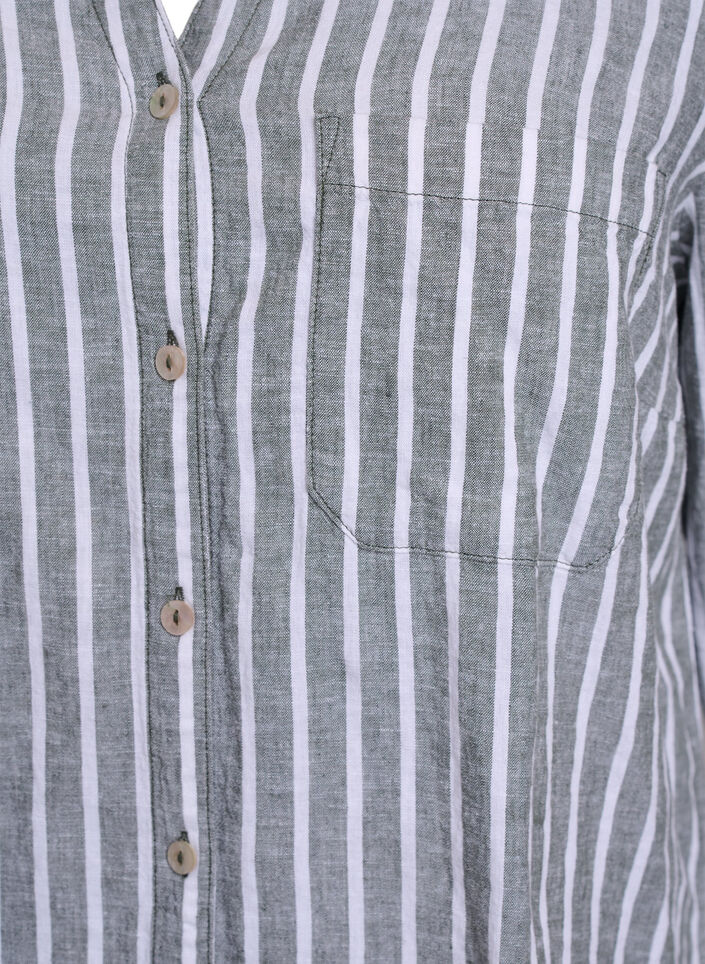 Bluse aus Leinen und Viskose mit 3/4-Ärmeln, Grün, Packshot image number 2