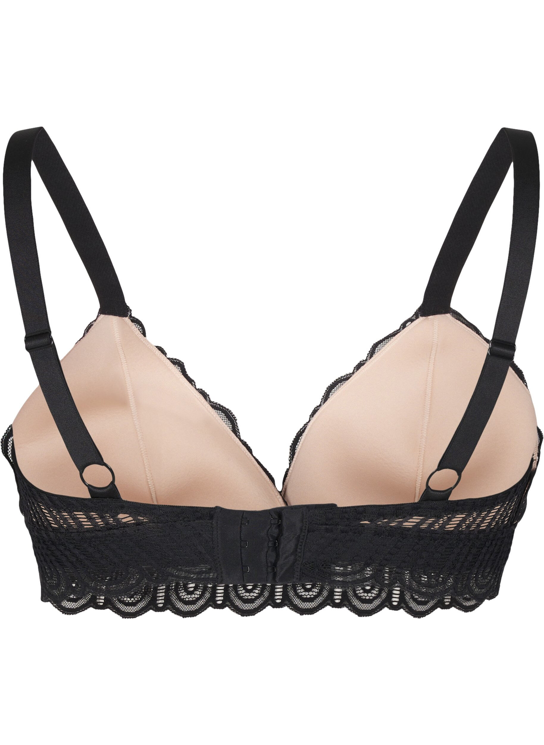 ZizziBralette mit Spitze und weicher Polsterung, Schwarz, Packshot image number 1