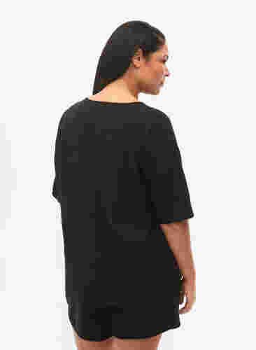 Bluse mit 1/2-Ärmeln, Black, Model image number 1
