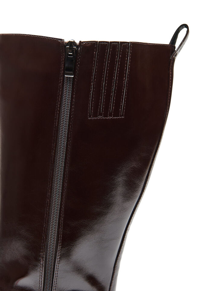 Langschaftstiefel mit leichter Crackle-Optik, Braun, Packshot