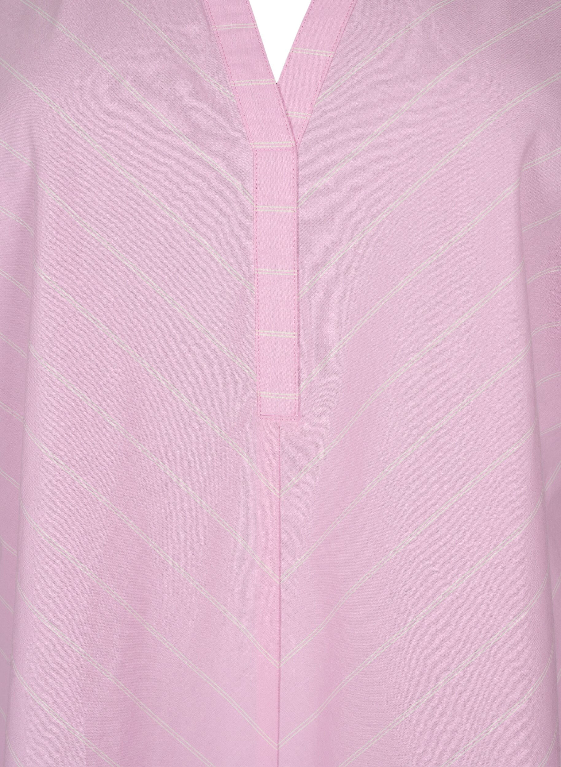 ZizziGestreiftes Kleid aus Bio-Baumwolle, Lilac Sachet, Packshot image number 2