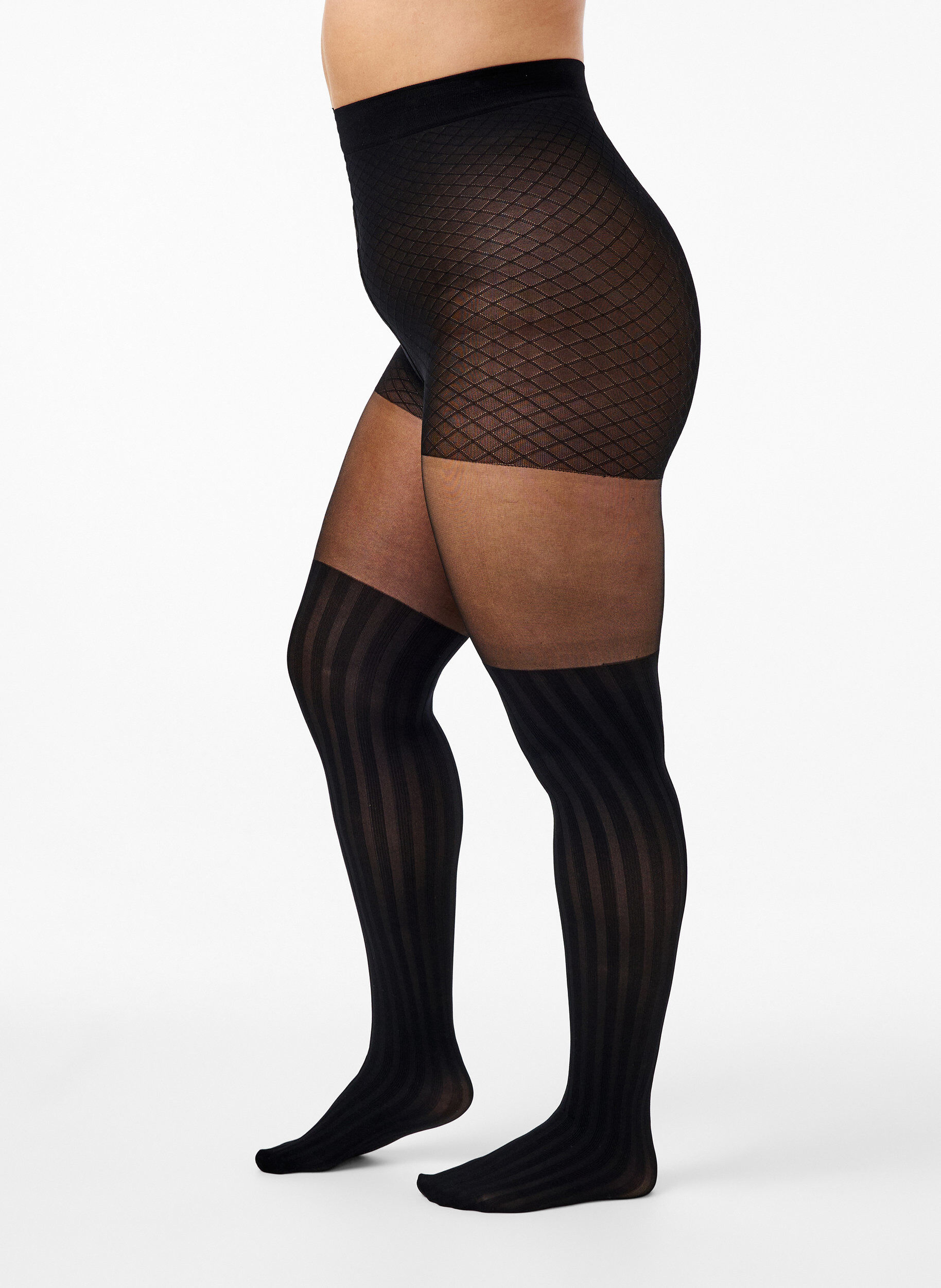 ZizziOverknee-Look Strumpfhose mit 50 DEN, Black, Packshot image number 0