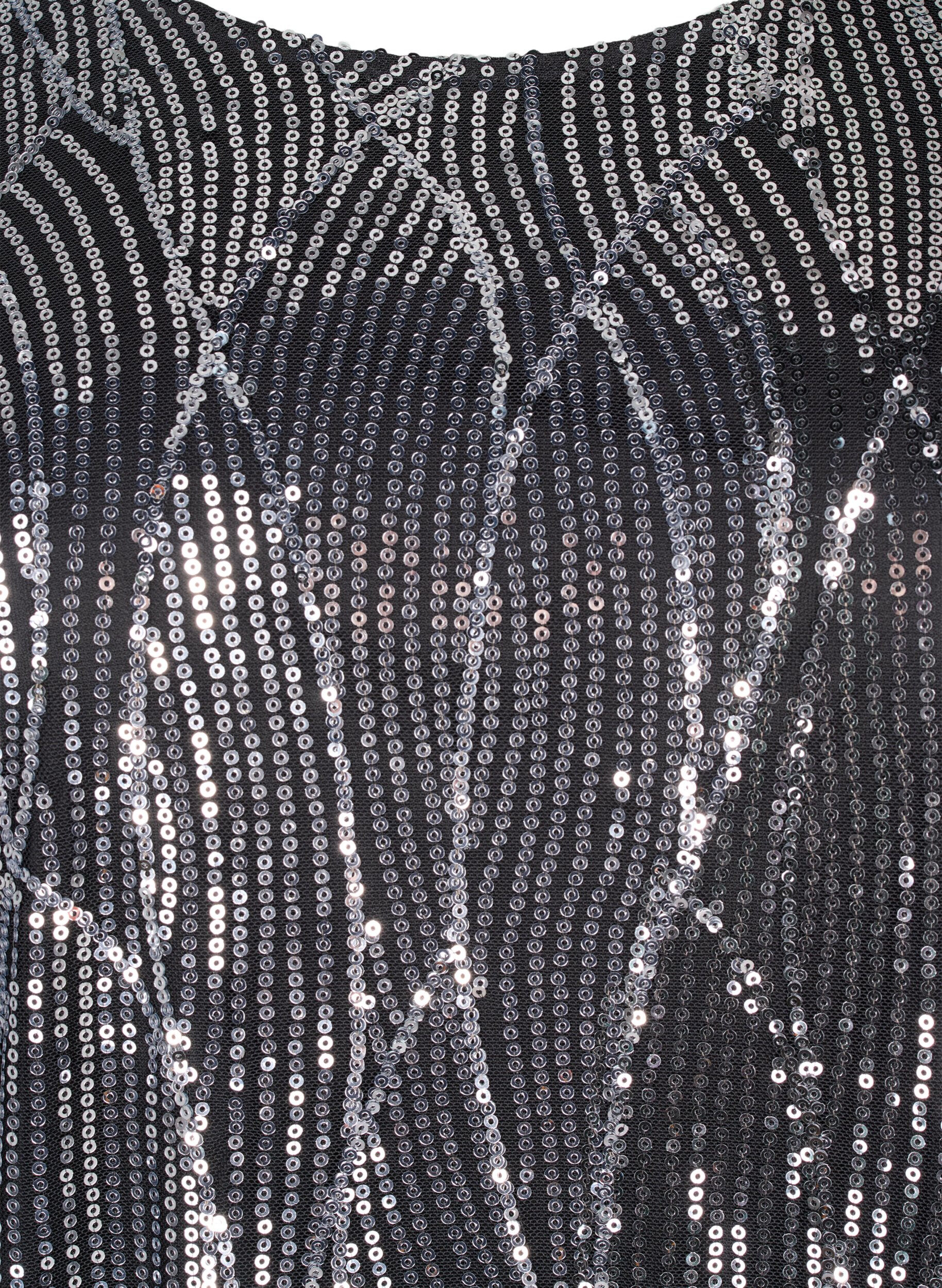 ZizziLang&auml;rmliges Paillettenkleid mit Muster, Silver Sequins, Packshot image number 2