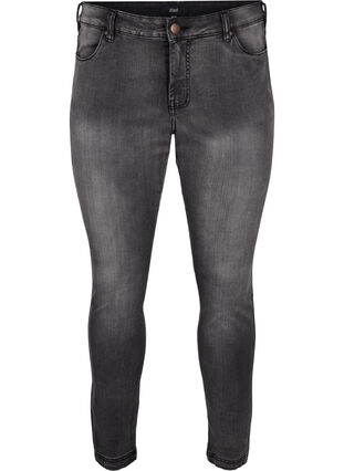Viona Jeans mit normaler Taille, Dark Grey Denim, Packshot image number 0