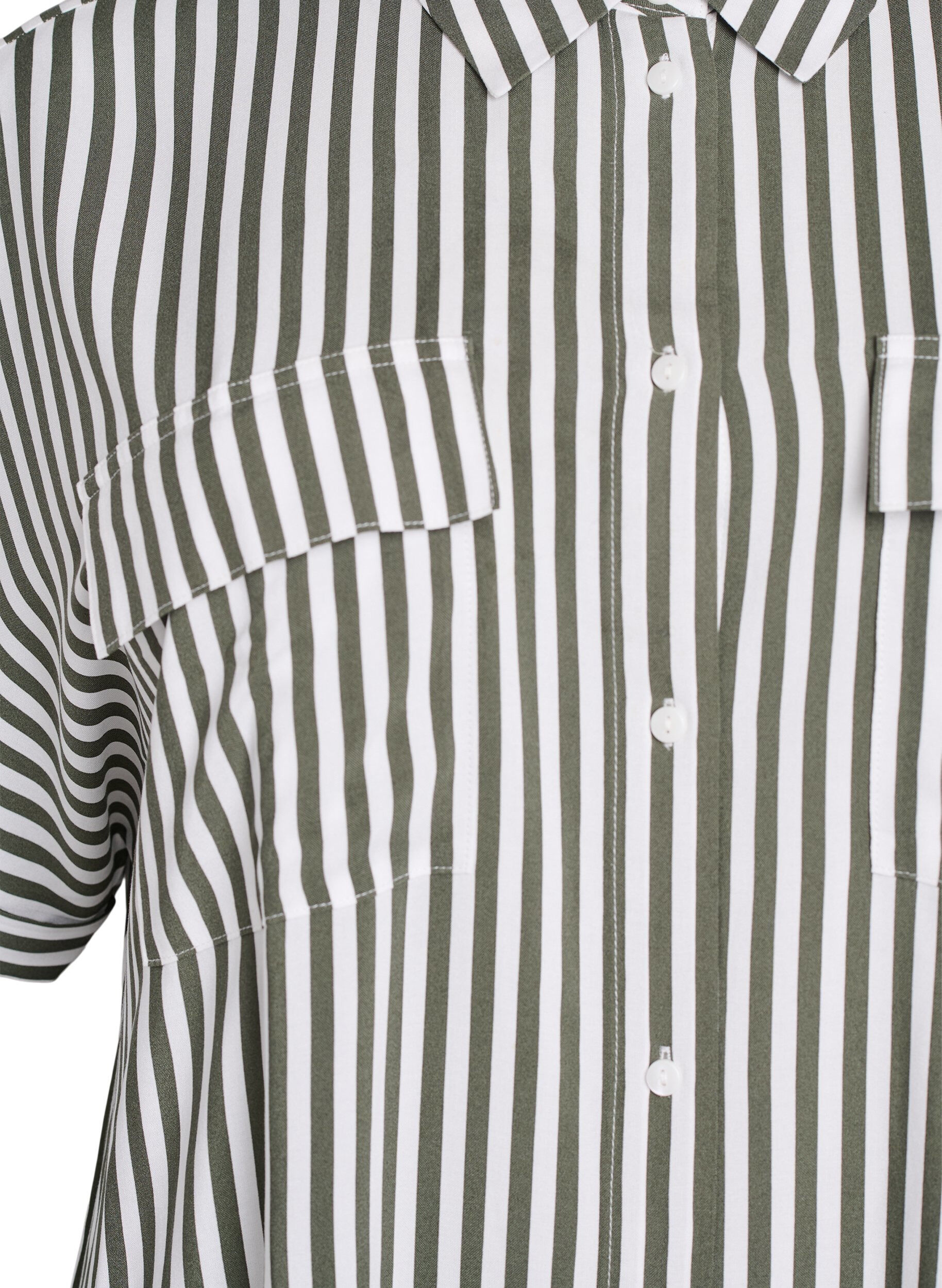 ZizziFLASH - Langes Hemdkleid mit kurzen &Auml;rmeln, Gr&uuml;n, Packshot image number 2