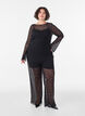 Transparente Bluse aus Spitze mit langen &Auml;rmeln, Schwarz, Model image number 1