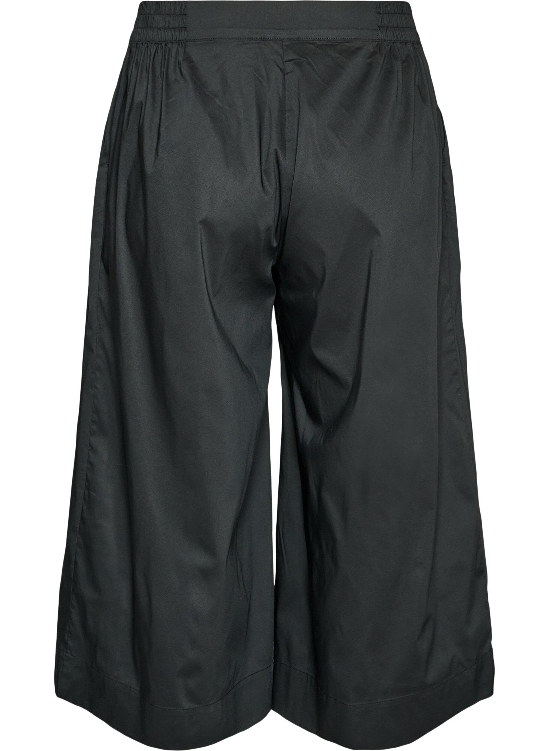 ZizziCulotte mit Gummizugbund und weiten Beinen, Schwarz, Packshot image number 1